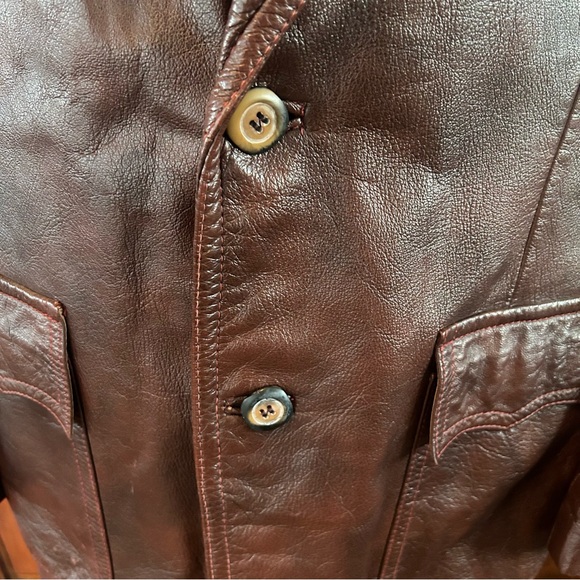 Vintage 1970's Men's Brown Leather Coat Retro Cool Montreal Leather Garment - Picture 2 of 11